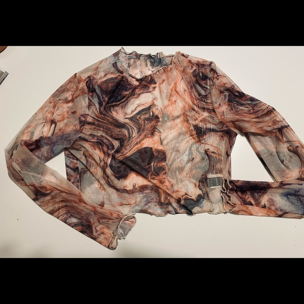 Galaxy crop top long sleeve